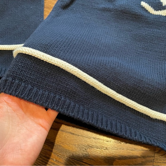 Vintage Liz Claiborne Navy Blue Anchor Sweater - Picture 8 of 14